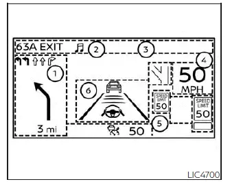Nissan Pathfinder. Head Up Display (HUD)