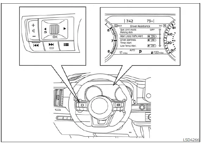 Nissan Pathfinder. Rear Cross Traffic Alert (RCTA)