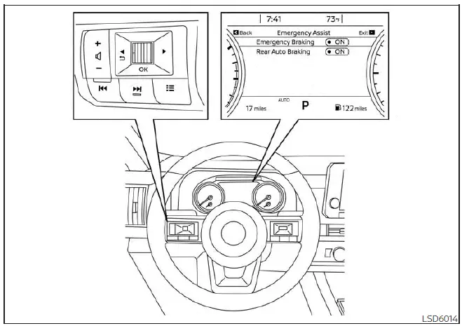 Nissan Pathfinder. Automatic Emergency Braking (AEB) with Pedestrian Detection