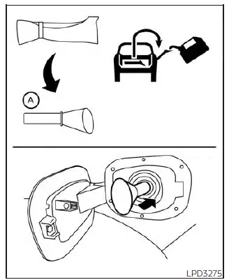 Nissan Pathfinder. Fuel-filler door