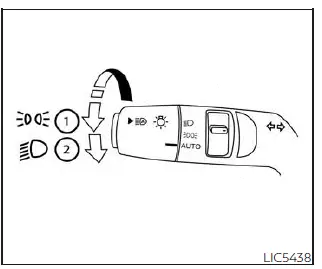 Nissan Pathfinder. Headlight and turn signal switchHeadlight and turn signal switch