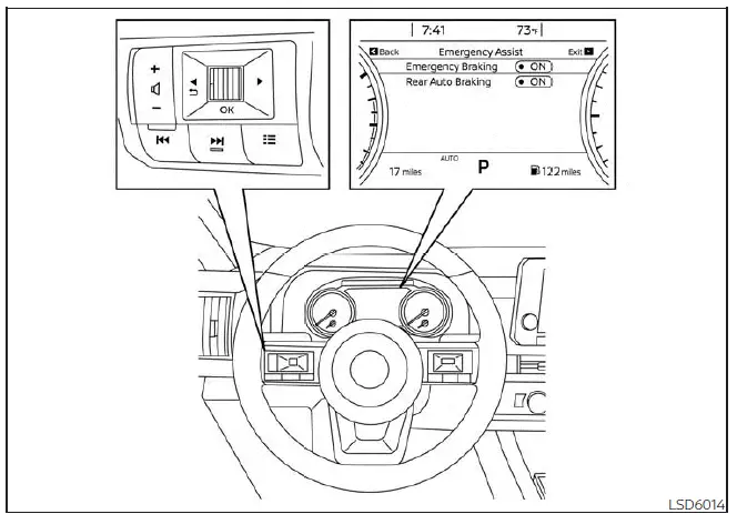Nissan Pathfinder. Intelligent Forward Collision Warning (I-FCW)