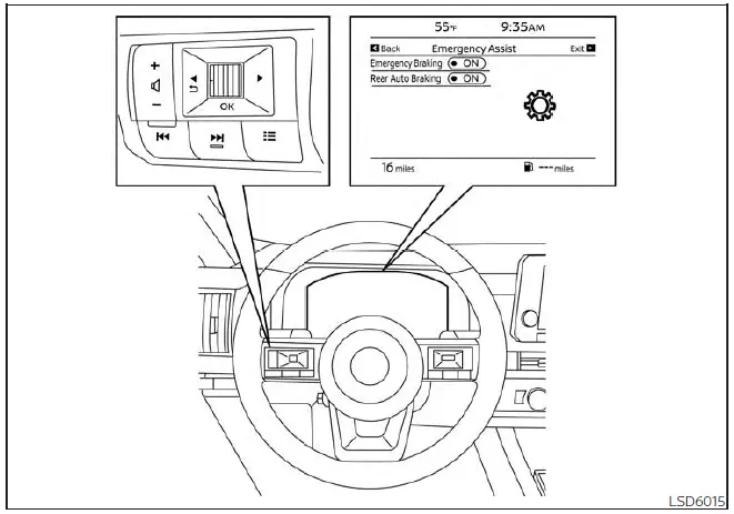 Nissan Pathfinder. Intelligent Forward Collision Warning (I-FCW)