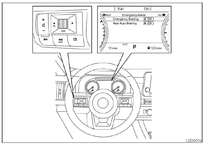 Nissan Pathfinder. Rear Automatic Braking (RAB)