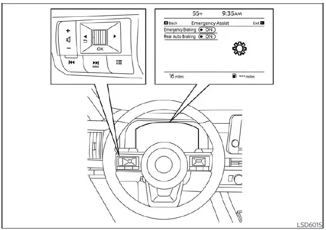 Nissan Pathfinder. Rear Automatic Braking (RAB)