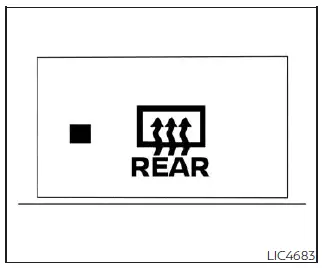 Nissan Pathfinder. Rear window and outside mirror defroster switch