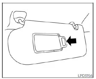 Nissan Pathfinder. Sun visors