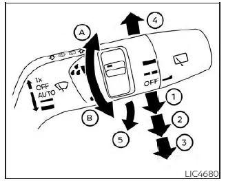 Nissan Pathfinder. Wiper and washer switch