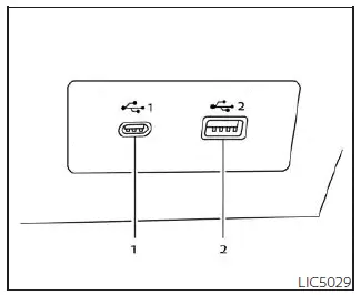 Nissan Pathfinder. USB/iPod charging ports