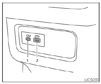 Nissan Pathfinder. USB/iPod charging ports